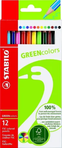 STABILO GREENcolors Buntstifte farbsortiert, 12 St.