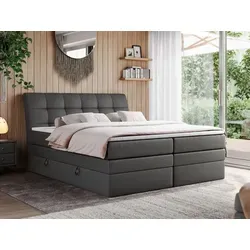 Boxspringbett Stauraumbett mit LED Kopfteil in gold von MKS