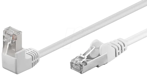 PK-C5 3WS1XAGW - 3 m Cat.5e Patchkabel,1x90° Stecker, weiß
