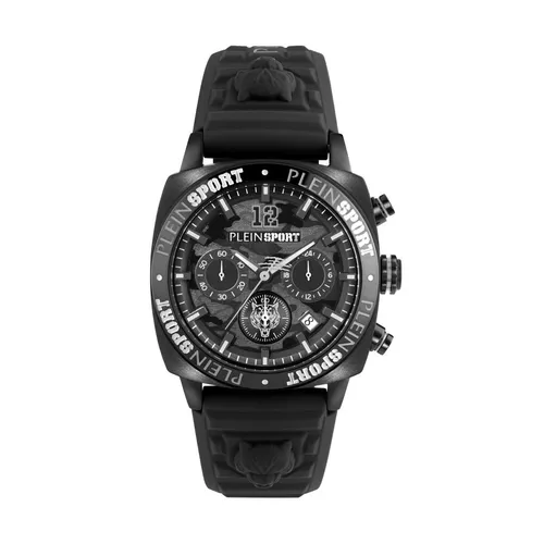 Philipp Plein Herrenuhr Chronograph Wildcat Schwarz - Armbanduhren für Herren, stilvolle Chronograph mit IP Black Edelstahlgehäuse und auffälligem black Camo Zifferblatt, ideal für modebewusste Männer.