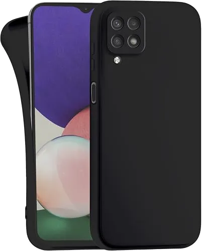 MyGadget Hülle für Samsung Galaxy A12 5G - robuste Silikon Schutzhülle TPU Case Slim Silikonhülle - Back Cover Kratzfest Handyhülle - Schwarz
