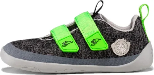 Affenzahn Knit Happy Panther Hausschuh 24 EU - Sneaker mit einem bequemen Klettverschluss, aus hochwertigem Textil in Grau, ideal für kleine Füße und bietet perfekten Halt beim Spielen.