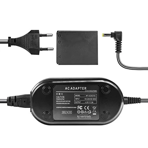 Netzteil mit Akkuadapter für Canon Digital IXUS 25is, 85is, 95is, SX240 HS, D10, D20, D30, S90, SX280 HS - ersetzt ACK-DC40-4,3V 1,5A