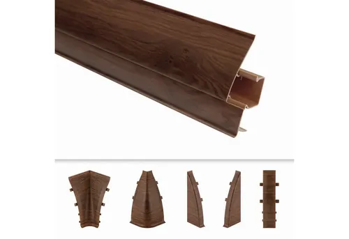 Lemal Sockelleiste, PVC 65x23mm - Fußleisten mit Kabelkanal - (2 Meter / 1 Leiste) Kabel Sockelleistenkanal