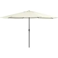 vidaXL Sonnenschirm mit Metall-Mast 400 cm Sandweiß - Sonnenschirm für den Garten, bietet UV-Schutz und ist aus langlebigem, leicht zu reinigendem Polyester. Mit robustem Metallmast und praktischem Kurbelmechanismus für einfachen Gebrauch.