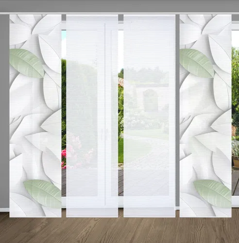 HOME in green Schiebevorhang - Hochwertiger Schiebevorhang aus Synthetik in grün, Maße: 60x245 cm, ideal für stilvolle Fensterdekoration. Profitieren Sie von unserem 10€ Willkommens-Gutschein bei Newsletter-Anmeldung!