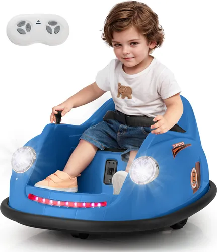 COSTWAY 12V Autoscooter für Kinder, Elektro Bumper Car (Blau)