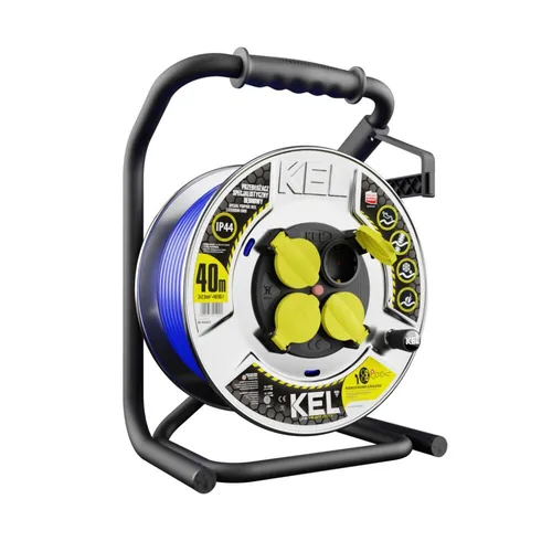 Kabeltrommel 40m HEAVY LINE mit Metalltrommel in silber von PLASTROL