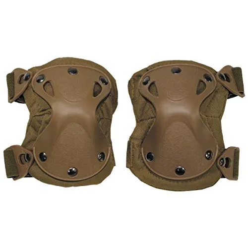 MFH Knieschoner Defence Coyote - Vielseitige Knieschoner für Sportarten wie Softair, Paintball und Skateboarding. Hoher Tragekomfort und optimaler Schutz dank elastischer Klettverschlüsse. Einheitsgröße, leicht und robust für den aktiven Einsatz.