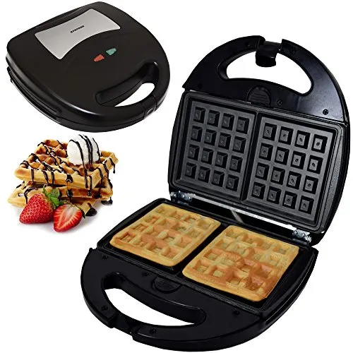 Syntrox Germany Waffeleisen Waffelmaker Chef Maker SM-1300W - Waffeleisen für 4 belgische Waffeln, mit herausnehmbaren, spülmaschinenfesten Backplatten und klappbarem Design für einfache Aufbewahrung. Ideal für leckere Waffeln zu Hause!