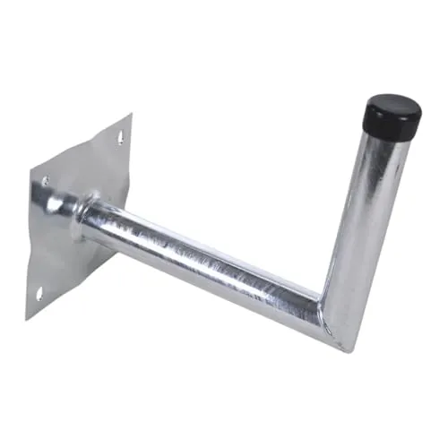 Erwin Weiß GmbH Wandhalterung Stahl Abstand 35 cm I Wandhalter für Satellitenschüsseln & Wetterstationen I Stahlrohr Durchmesser 48 mm I Winkel Wandhalterung für Sat Antenne
