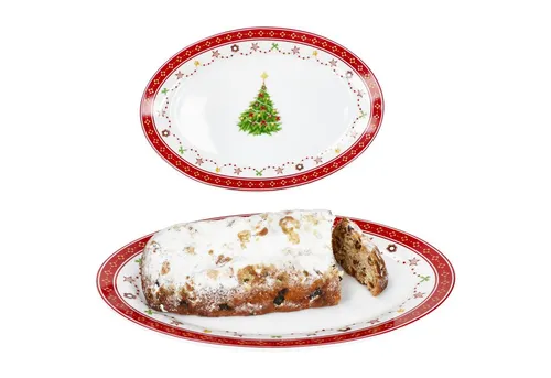 MamboCat Servierplatte 2x Weihnachtstraum Servierplatte oval Porzellan 35,5x24,3cm, Porzellan