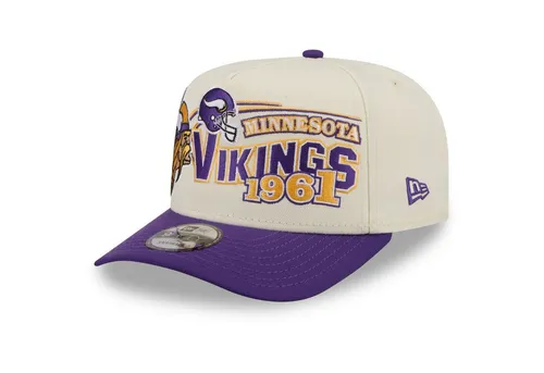New Era 9Fifty A-Frame Cap - CLASSIC Minnesota Vikings - Stylische Snapback-Cap für Herren in Beige, ideal für sportliche Freizeitlooks. Hergestellt aus 100% Polyester, bietet sie Komfort und Vielseitigkeit.