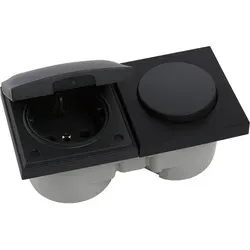 BERKER Integro Pure Schalter und Steckdose schwarz matt in schwarz von Berker