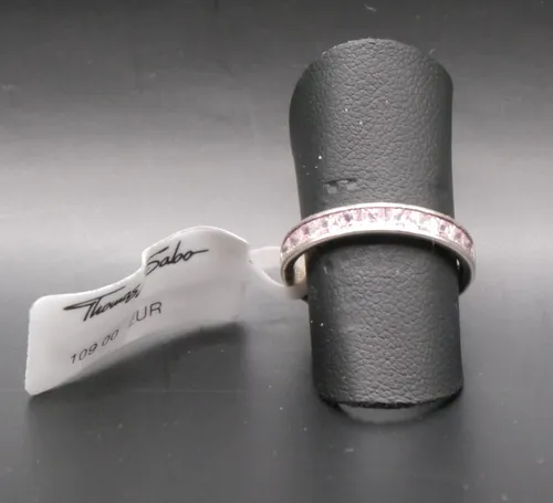 THOMAS SABO Fingerring mit Zirkonia, rosa und silberfarben in gold von THOMAS SABO