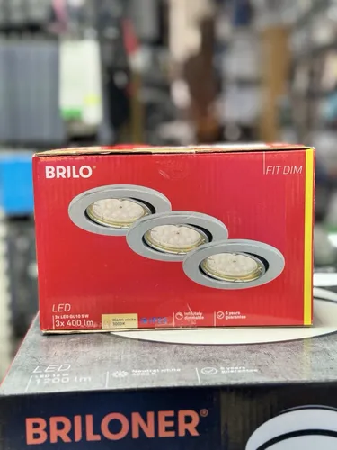 Briloner 7277-036 LED Einbauleuchten Set 3x5W Weiss GU10 Dimmschaltbar IP23 230V