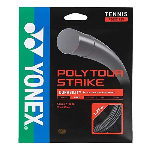 Yonex Unisex – Erwachsene Poly Tour Strike Saitenset 12m-Dunkelgrau Tennis-Saite, One Size