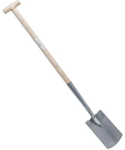 Connex Damenspaten mit Eschenholzstiel 110cm - Edelstahlspaten für Gartenarbeit - FSC-zertifizierter Spaten mit Trittkante und Schwanenhalsdülle, ideal für präzise Gartenarbeit und langlebige Nutzung.