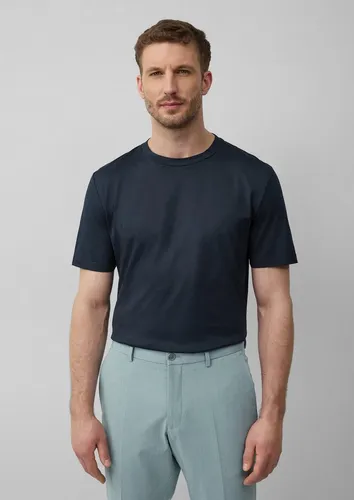 s.Oliver BLACK LABEL Kurzarmshirt T-Shirt mit Crew Neck aus mercerisiertem Baumwolljersey