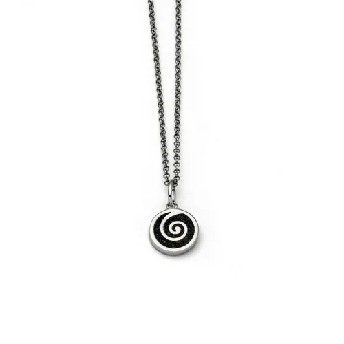 DUR Kette LAVASANDSPIRALE 2.0, 925/- Silber rhodiniert, 45cm - Elegante Halskette aus rhodiniertem Sterlingsilber mit maritimem Design, ideal für stilvolle Akzente. Perfekt für jeden Anlass!