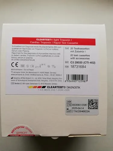 Cleartest light Troponin I, 20 Testkassetten mit Zubehör von Cleartest light