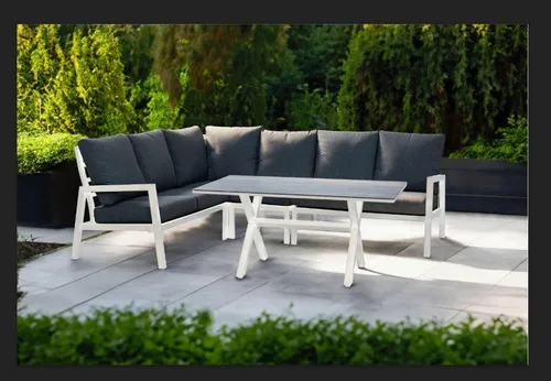Teico Gartenlounge-Set: Wetterfeste Lounge Sitzgruppe mit Tisch