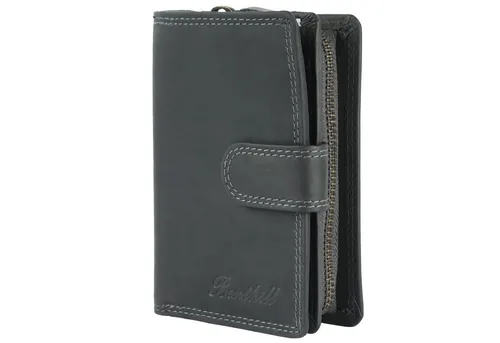 Benthill Damen Geldbörse Echt Leder mit RFID-Schutz - Mittelgroße Geldbörse aus echtem Rindsleder mit RFID-Schutz, 8 Kartenfächern und praktischem Reißverschluss-Münzfach. Ideal für stilbewusste Frauen.