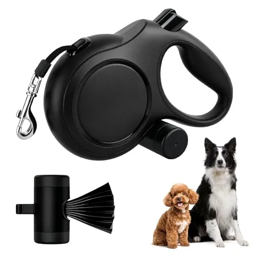 Ecofocet Hundeleine 8m, Robuste Rollleine für Hunde bis 50kg/110lbs | Einziehbare Hundeleine mit Bequemen Griff & Kotbeutelhalter, 360°Anti-Verwicklung, für Kleine Mittel & Große Hunde