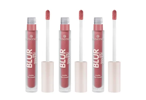 Essence Lippenstift BLUR SOUFFLÉ MATTE LIP CREAM, 3-tlg., Semi-matte Textur mit Soft-Focus für perfekte Blurred Lips