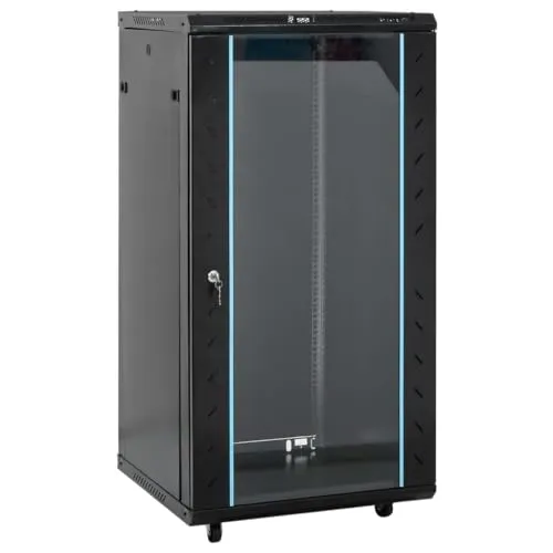 vidaXL 22U Netzwerkschrank mit Rollen - Computer- & Server-Racks, abschließbar und mit abnehmbaren Seitenteilen für einfache Wartung und sicheren Zugriff auf dein Netzwerk-Zubehör.