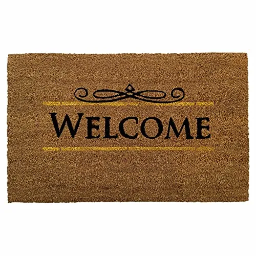 Vivol Kokos Fußmatte Welcome 50x80 cm in gelb von Vivol