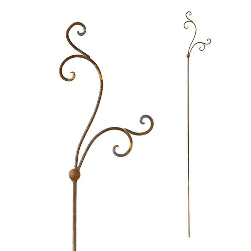 Rankstab Orchidee 160 cm  hoch Metall mit  Edelrost Beetstecker Gartendeko