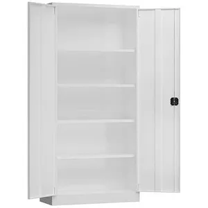 ClassiX Aktenschrank X-530357, abschließbar aus Metall - Hochschrank aus stabilem Metall, abschließbar und ideal für Büros. Mit 4 höhenverstellbaren Fachböden für flexible Ablage und 3 Jahre Herstellergarantie.
