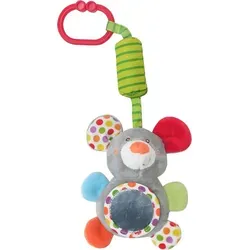 Lorelli Baby Plüschtier Glöckchen, Greifling, C-Ring, Faltenzonen, ab Geburt grau - Grau