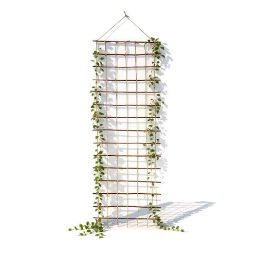 Floranica Rankhilfe Rankgitter für Kletterpflanzen Länge 150cm Breite 30cm Naturweide Ökologische Schnur und Jutesack Stütze für Rosen Kletterpflanzen Gemüse Reben