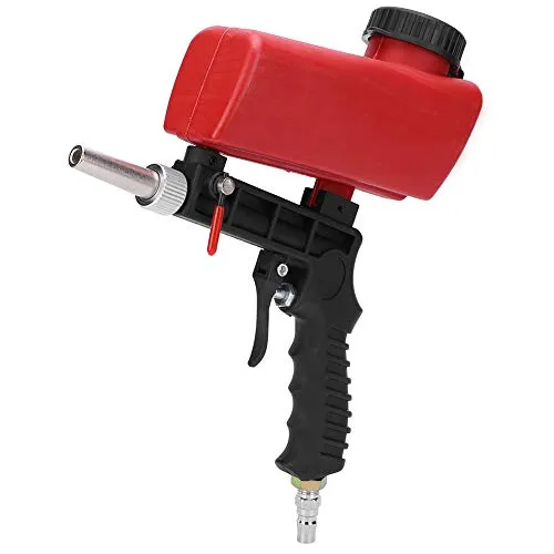 Druckluft Sandstrahlpistole, Tragbares Sandstrahlgerät mit 700ml Tank und Einstellbarem Durchfluss, 90 PSI Sandstrahler für Entrosten und Polieren
