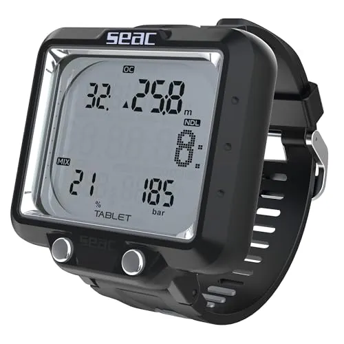 SEAC Tablet, Tauchcomputer mit integriertem Bluetooth, kann bis zu 3 Blends verarbeiten, großes Display, drahtlose Verbindung mit bis zu 3 Sendern