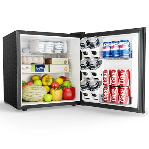 EUHOMY Mini Kühlschrank, 46L Kühlschrank klein, kleiner Kühlschrank mit umkehrbarer Tür, 7-Stufen Thermostat, 38dB Ultra-Leise, Energieeffizienter Kompaktkühlschrank für Schlafzimmer, Büro