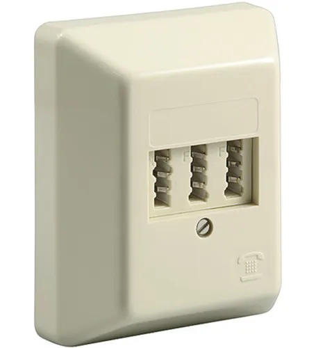 TAE NFF Aufputzdose Telefondose Telefon Dose Aufputz (2*Telefon 1*Fax)