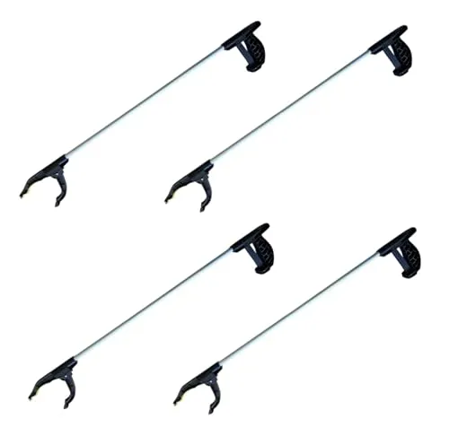 Provance 4 Stück Greifzange für Senioren Müllzange Kinder Müllgreifer Zange Greifer Greifzange Müll Gripzange Müllsammelzange Greifhilfe Gripper Alu 76 cm