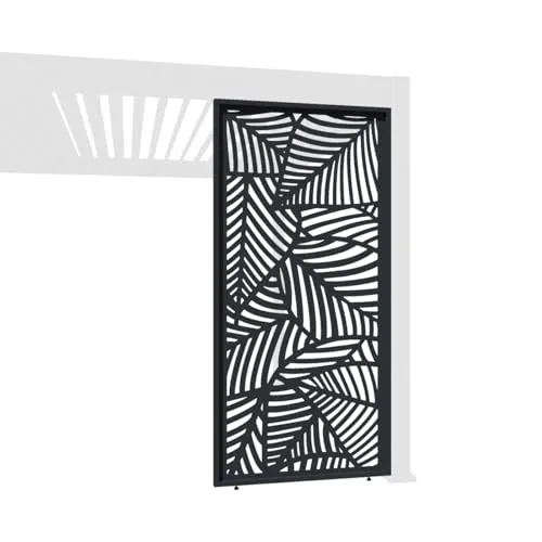 Weide Dekorative Wand für Weide Pergola - Anthrazit Blattdesign aus Aluminium - Zubehör für Pavillons | Stilvolle Sichtschutzwand aus robustem Aluminium mit attraktivem Blattdesign, schützt vor Sonne und Regen, sorgt für optimale Luftzirkulation.