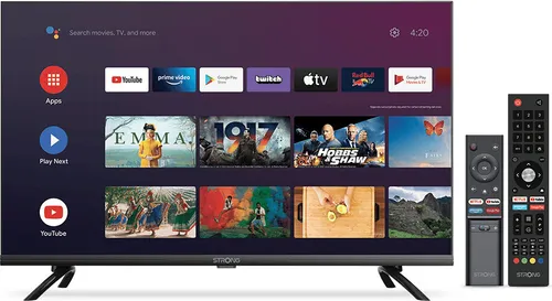 STRONG SRT32HD5553 Smart-TV 32 Zoll - HD Ready - Fernseher mit 80 cm (32 Zoll) Bildschirm, ideal für Streaming mit Android TV, 2 Fernbedienungen und Bluetooth-Funktion für höchsten Komfort.