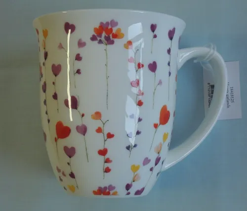Porzellan Tassen Herzen Girlande viele Ambiente 0,4l Becher HERZ bunt Liebe 1