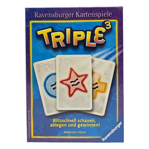 Ravensburger Spiel Triple 3 - Spaß für 2 bis 4 Spieler: Mit einer Spieldauer von ca. 20 Minuten bietet Triple 3 spannende Herausforderungen und fördert strategisches Denken. Ideal für Familienabende!