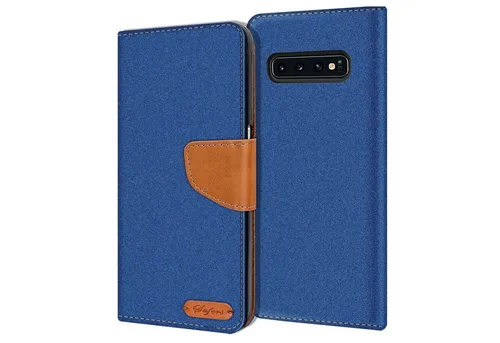 CoolGadget Handyhülle Denim Schutzhülle Flip Case für Samsung Galaxy S10 6,1 Zoll, Book Cover Handy Tasche Hülle für Samsung S10 Klapphülle