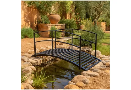 HTI-Living Zierbrücke - Metall Teichbrücke für Garten - Verleihen Sie Ihrem Garten mit der stabilen Metall-Zierbrücke (122 x 60 x 56 cm) einen besonderen Charme. Ideal über Teiche oder als dekorativer Blickfang – wetterbeständig und langlebig.