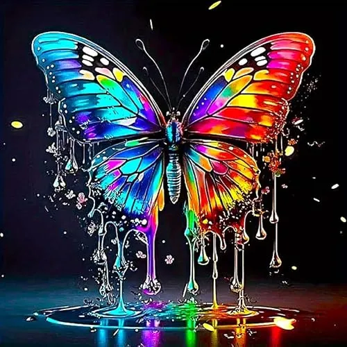 Picmondoo Diamond Painting – Waterdrop Butterfly, 50x50 cm von Picmondoo