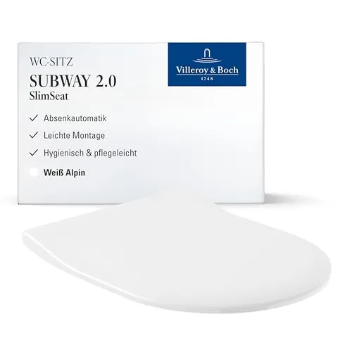 Villeroy & Boch Subway 2.0 WC Sitz Slimseat mit Softclose - WC-Sitz mit Slimseat-Design, Softclose und Quick Release für einfache Reinigung – ideal für modernes Badezimmer.