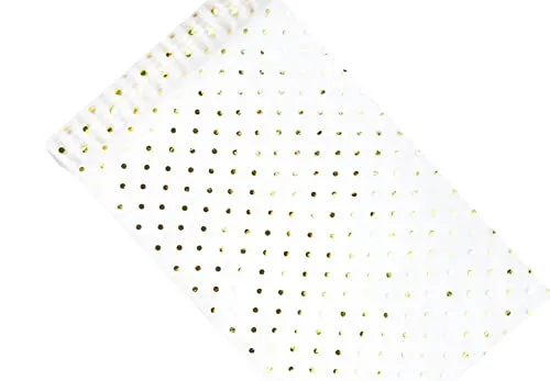 Tischläufer weiße Organza Gold gepunktet 36cm x 9m - Organzaband mit Metallic glänzenden Punkten - Deko Tischband Schleifenband Weihnachtsband - Tischdeko Hochzeit Weihnachten