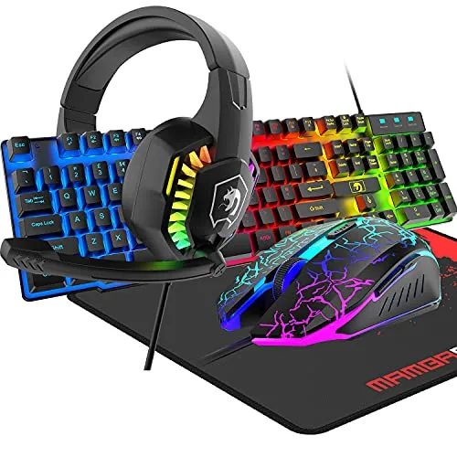 4-in-1 Gaming-Tastatur mit RGB, Maus und Headset